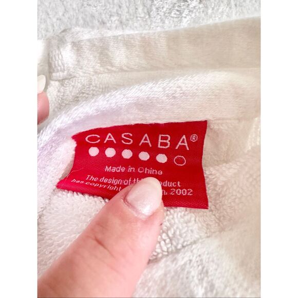 Casaba - Christmas red and white reindeer pom-pom decorative bathroom hand towel - Picture 4 of 4